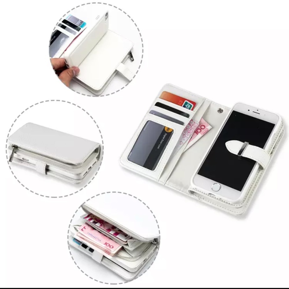 Leatherette Phone Wallet for IPhone 11 (White)